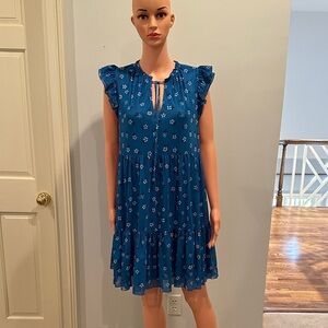 Draper James Teal Floral Mini Dress